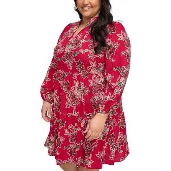 Jessica Howard Plus Size Printed Tiered Dress size 22W - Picture 1 of 5